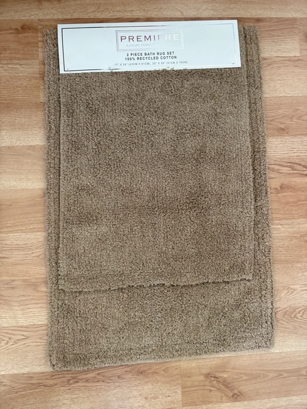 Premier Plush 2-Piece Bath Rug Set in Taupe
